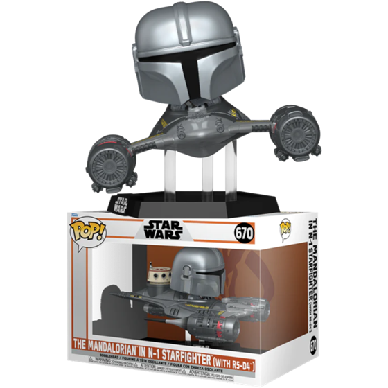 תמונה של בובת פופ מלחמת הכוכבים - STAR WARS THE MANDALORIAN IN N-1 STARFIGHTER WITH R5-D4 POP